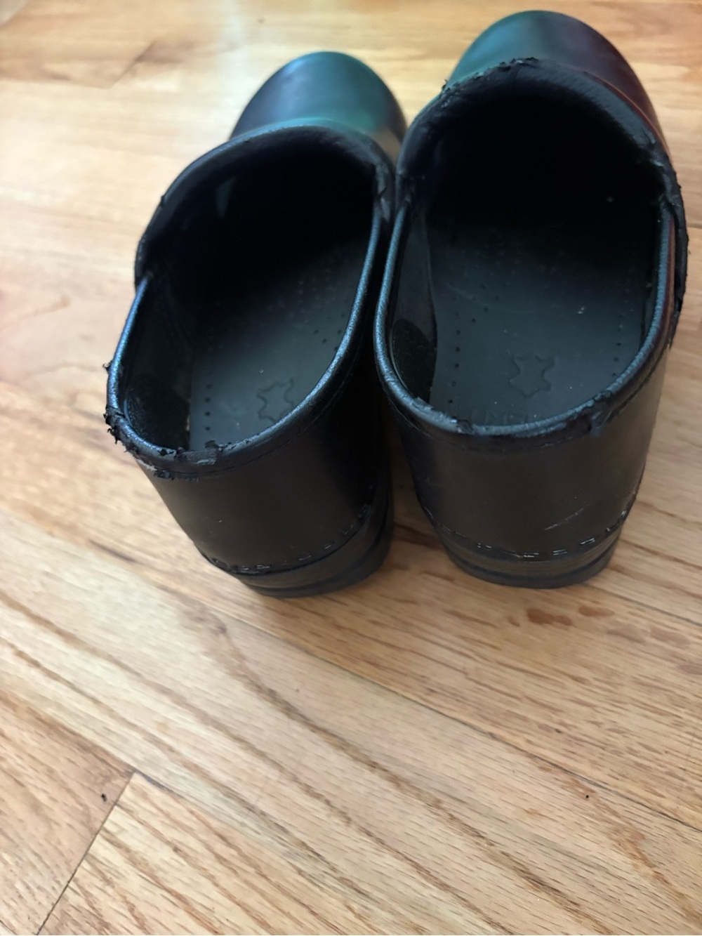 Dansko Black Leather Professional Slip-On Clogs - Picture 6 of 7